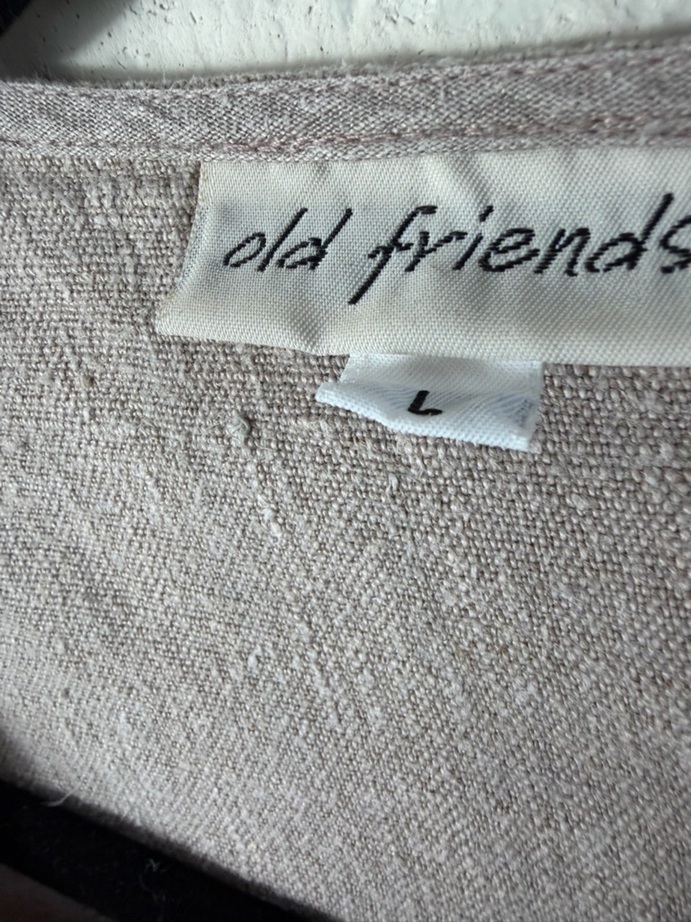 Old Friends Free People Linen Tunic Blouse Sz L - Picture 4 of 4